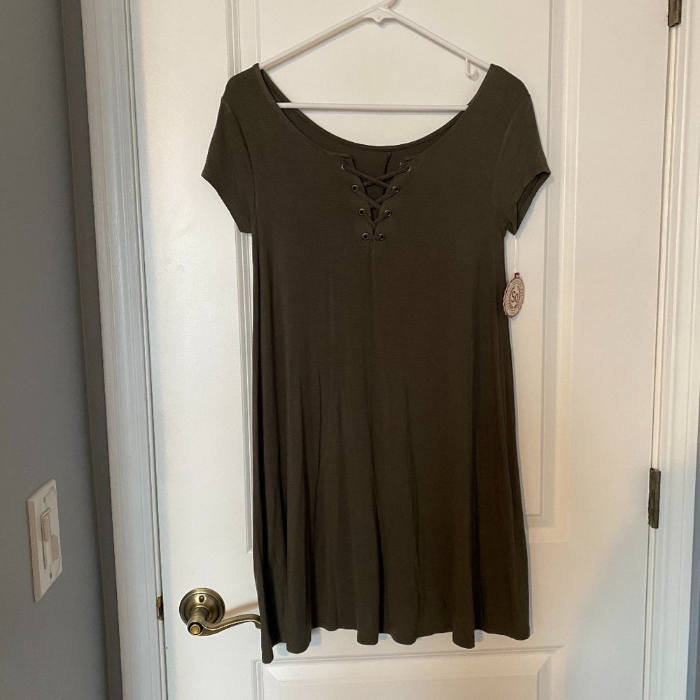 SO Swing Dress with Cute Lace Up Detail